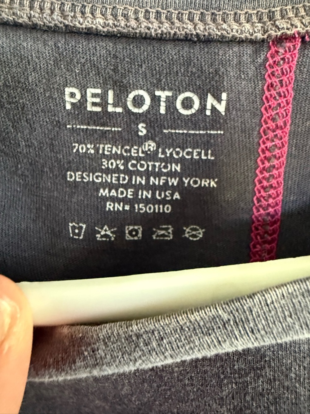 Peloton Gray Muscle Tank - Multicolor Logo size small. Cotton and tencel lyocell - Picture 2 of 3